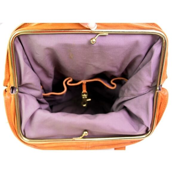 ROOMY Kooba TAN BROWN REAL LEATHER FRAME SHOULDER BAG TOTE HOBO HANDBAG SATCHEL - Picture 13 of 14